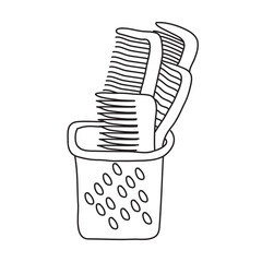 comb line drawing on white background. Vector illustration