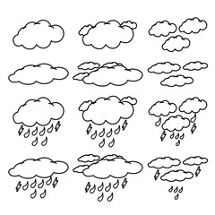 various types of clouds with transparent backgrounds