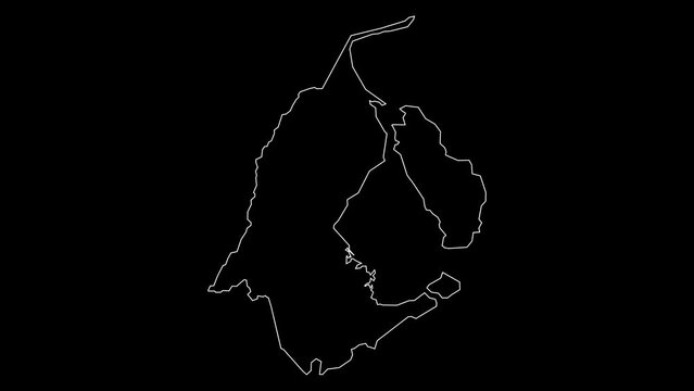 Zulia state map of Venezuela outline animation