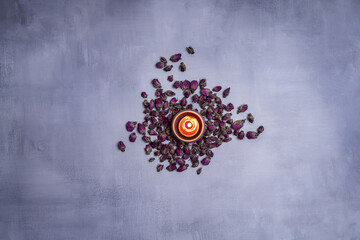 A bunch of dried rosebuds