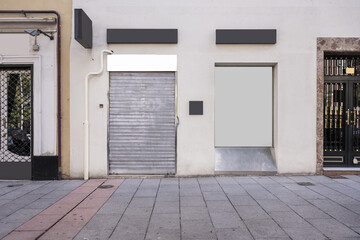 Front facades of a commercial premises