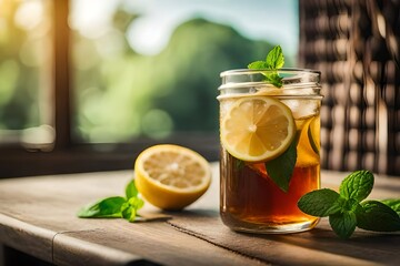 mint tea with lemon