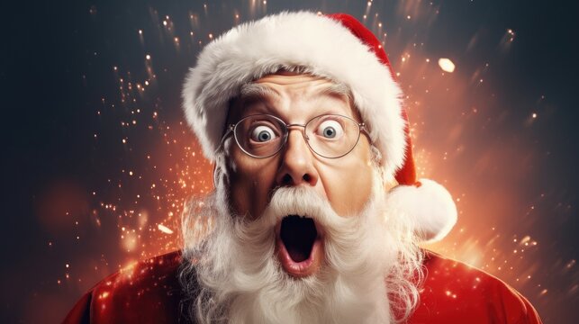 Surprised Santa Claus portrait