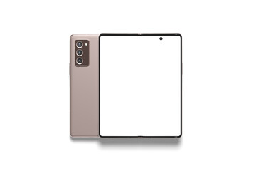 Empty screen tablet mockup view on white background