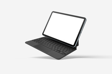 Realistic screen tablet mockup view on white background
