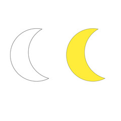 set of crescent moon icons in white and yellow with a white background