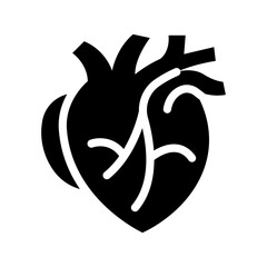 heart organ solid icon illustration vector graphic