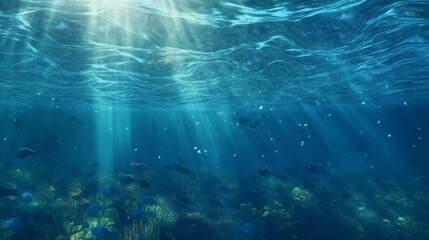 Seamless sea surface background seen from under water background