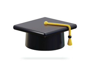 graduation hat icon 3d rendering