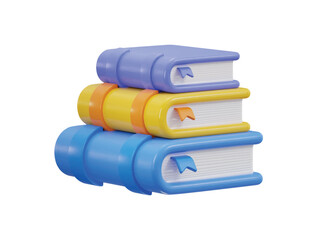 stack of colorful books education 3d icon