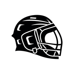 Fototapeta premium A hockey helmet Black color silhouette vector.