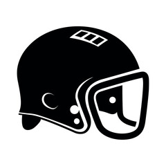 A hockey helmet Black color silhouette vector.