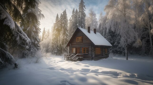 Soft Light Awakening Serene Morning at the Cabin Retreat