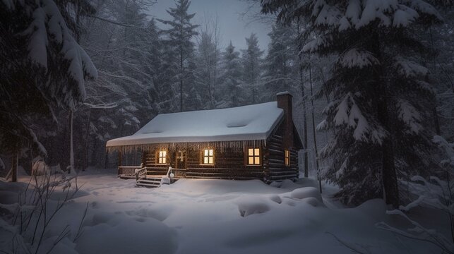 Cozy Winter Hideaway Tranquil Cabin in the Forest