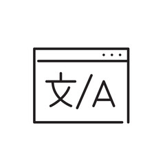 Translation website. Pixel perfect, editable stroke icon