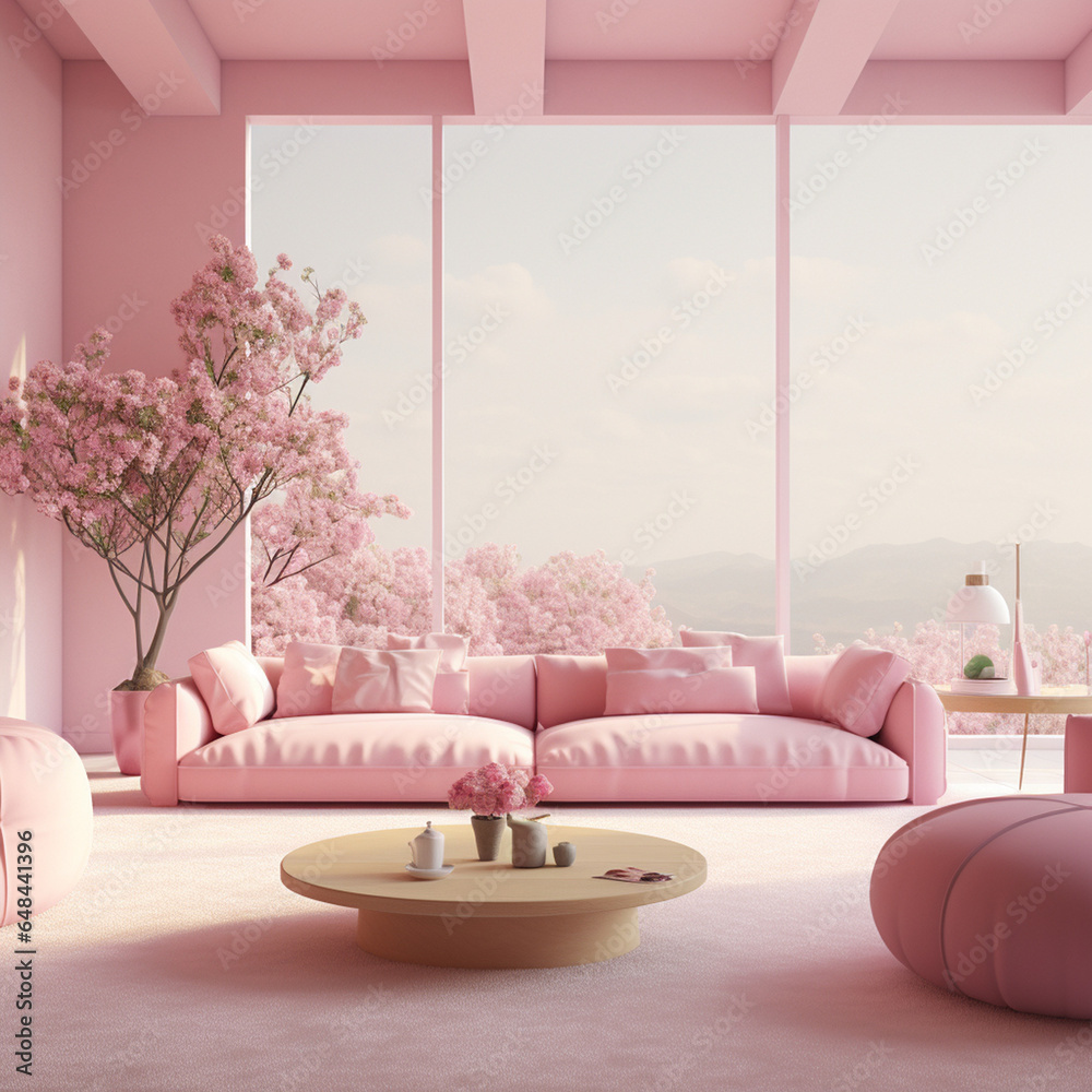 Wall mural Pink Interior