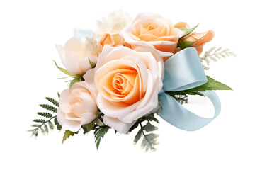 Wedding Corsage with Transparent Background. Ai
