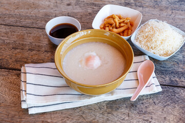 Rice porridge with soft-boiled egg
