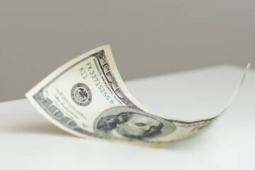 Dollar bank note isolated on the white