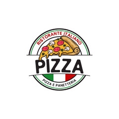 Obraz premium Pizza Logo Design, Italian Cuisine, Italian Food
