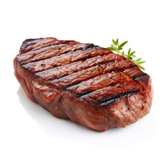 grilled steak on a white background