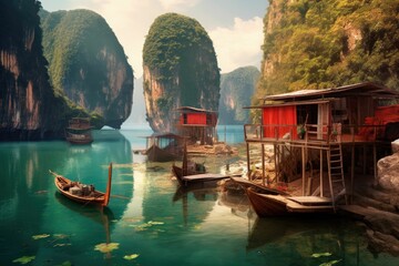 Tourist boats, Halong Bay