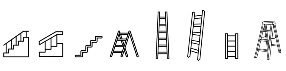 Ladder icon vector set. Steps illustration sign collection. stairs symbol or logo.