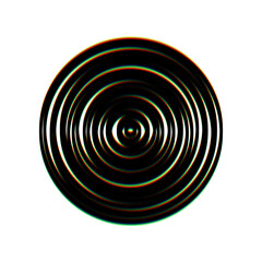 Wood cross section. Black Icon with vertical effect of color edge aberration at white background. Illustration.