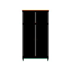 Wardrobe sign. Black Icon with vertical effect of color edge aberration at white background. Illustration.