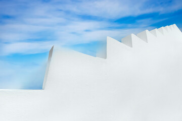 White steps. A simple and clean architectural image. Abstract. 