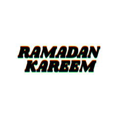 Ramadan Kareem greeting. Black Icon with vertical effect of color edge aberration at white background. Illustration.