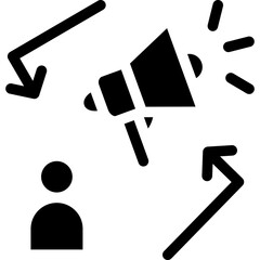 Remarketing basic black glyph icon