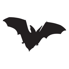 bat silhouette isolated black on white background