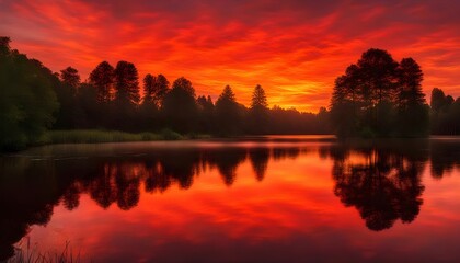 Fototapeta premium Serene Sunset Over Water