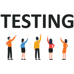 Testing is the systematic and controlled process of evaluating a product, system, or software to identify defects, verify functionality, and ensure it meets specified requirements, enhancing its quali - obrazy, fototapety, plakaty