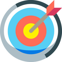 Business target success icon symbol vector image. Illustration of the arrow focus goal strategy design image.