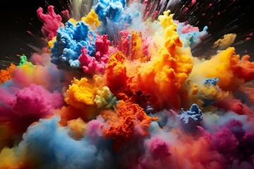 Obraz na płótnie Canvas Vibrant colorful explosions. Generative AI