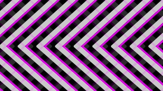 Animated black and white diagonal stripes pattern with purple accents, creating a geometric optical illusion.