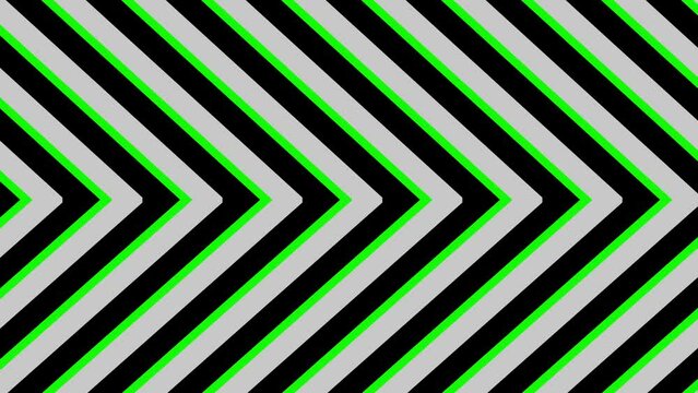 Animated black and white diagonal stripes pattern with green accents, creating a geometric optical illusion.