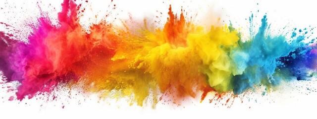 Fototapeta na wymiar Explosion of colored powder. Isolated on a white background.