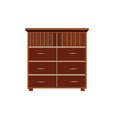 Vector illustration of dark brown Wooden Cupboard.
