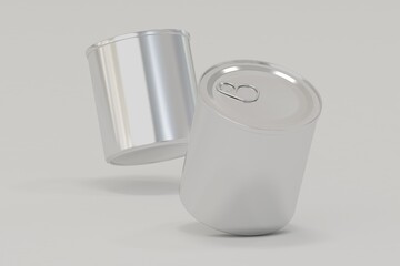 Metal Food Tin Can Packaging Mockup