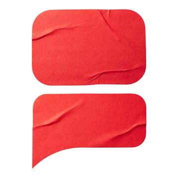 Red thought balloon shaped paper