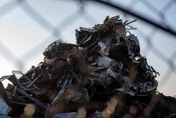pile of wreckage at the scrapyard