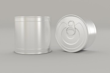 Metal Food Tin Can Packaging Mockup
