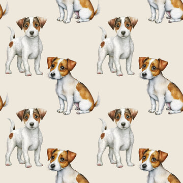 puppy Dog seamless pattern, generated ai