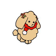 クリスマスベージュトイプードル