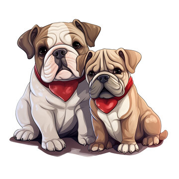 Valentine Couple Dog Clipart PNG Transparent Background