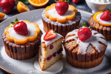 cupcakes with jam and cream