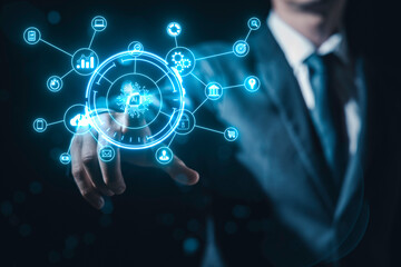 Digital transformation technology strategy, IoT, internet of things. transformation of ideas and the adoption of technology in business in the digital age, enhancing global business capabilities. Ai